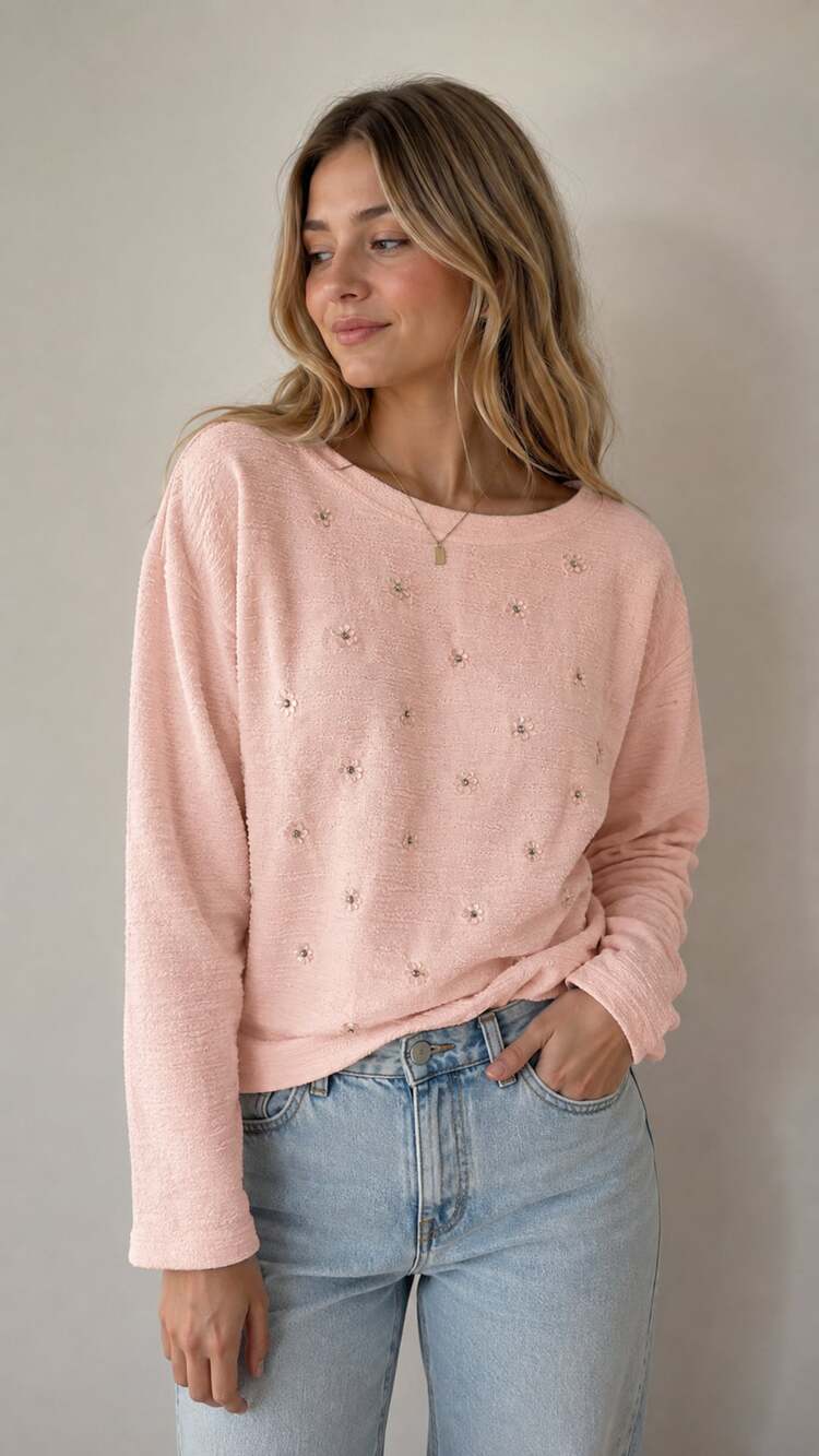 White House Black Market Crewneck Sweater Size M Pink